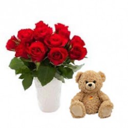 Send Flowers with Teddy Online